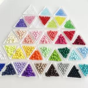 최다색상 100개 아크릴 비즈 비즈발 공예 재료 만들기 DIY 8mm 38색 원형 컬러 구슬발 키링 팔찌 배바늘