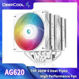 DeepCool 더블 타워 선풍기 에어 쿨러 CPU 4 핀 PWM ARGB LGA1700 115X 1200 AM4 AM5 용 AG620 6 히트 파이