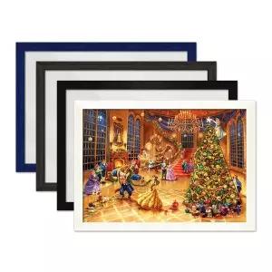 [보리보리/하비스]디즈니 킨케이드 미녀와 야수의 크리스마스 퍼즐 1000P+슬림 우드 액자 세트