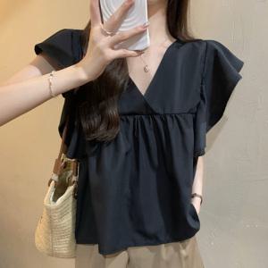 [국내자체제작] 첼로 프릴소매 블라우스