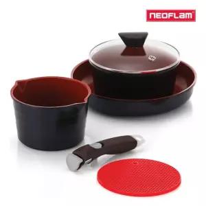 네오플램 드셰프 팝업핸즈 6P 냄비+후라이팬+손잡이