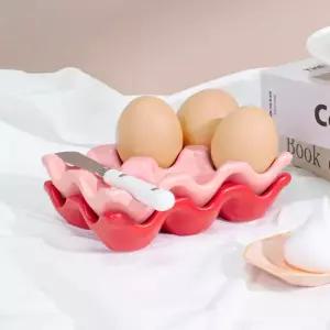 인테리어 오브제 미뇽 드 세라믹 에그트레이 6구 집들이선물 1P