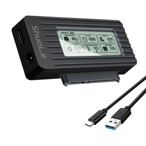 ShuoLe USB 3.1 하드 드라이브 케이스 2.5/3.5인치 어댑터 지능형 디지털 디스플레이 간편한 G