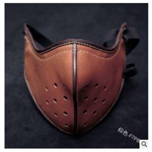 라이더 마스크 승마 가죽 다크브라운 라이딩 차단제 여름 웨스트 블랙 브라더스 바이크 햇빛