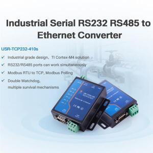 A43M RS232 RS485 직렬-TCP/IP 이더넷 변환기 직렬 장치 서버 지원 Modbus RTU 및 USR-TCP232-410S US 플러