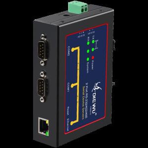 산업용 직렬 장치 서버 변환기 지지대, VCOM/TCP 클라이언트/UDP 모드, RS232/422/485, 2 포트