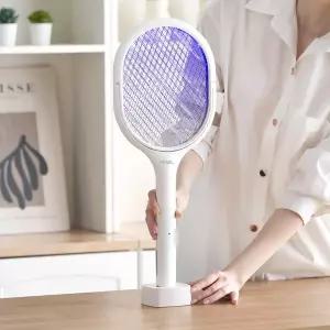 한일 LED 회전형 원버튼 시그니처 전기모기채 V2 크림화이트