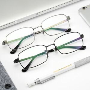 티타늄 안경테 순수 초경량 독서 안경 프레임 남성용 대형 이중 초점 스마트 프로그레시브 다