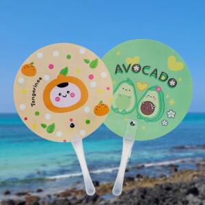 캐릭터부채 휴대용 원형 플라스틱 부채