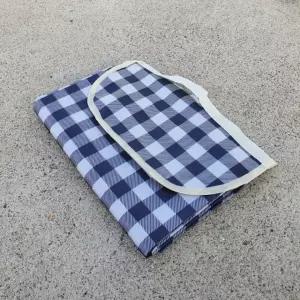 체크무늬 방수 매트 블루 중형 돗자리