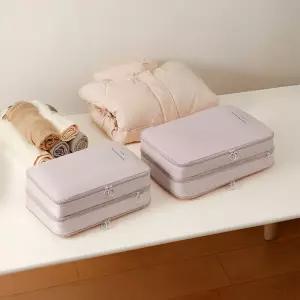 [체험특가] 마카롱 분리수납 의류 보관 옷 압축 파우치 M 2color