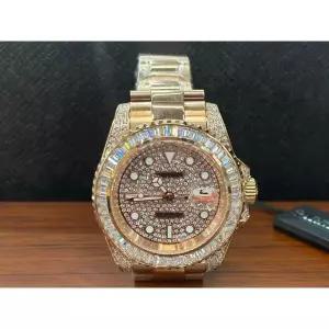 Patek Philippe Parker Philip 자동 스테인레스 스틸 다이아몬드 시계 [세금포함] [정품] (장미 골드) PP69