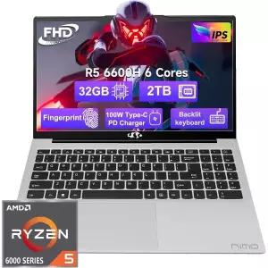 NIMO 15.6 LAPTOP 랩탑 노트북, AMD Ryzen 5 6600H, 32GB RAM 2TB SSD 솔리드 스테이트 드라이브[세금포함]
