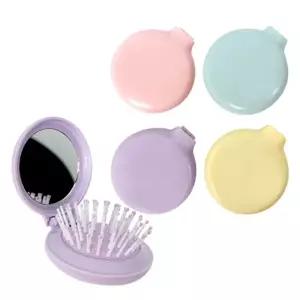 휴대용 미니 브러쉬 손거울(1p) 색상랜덤 빗거울 거울빗세트 휴대용빗 손거울 판촉 인쇄가능