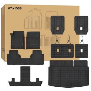 2025년 캐딜락 에스컬레이드 IQ 7인승 및 화물 매트, 등받이 보호 및 2열 킥 매트, 등받이 매트를 덮는 TPE 전천후 보호 풀 세트 자동차 라이너 액세서리 - 블랙