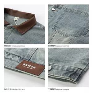 남성 빈티지PU가죽데님코트 봄가을겨울 스트리트카라 카고자켓 G15Z3M 핫픽2