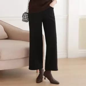 여성 겨울 55-88 국산 기모 밴딩 와이드 팬츠 편한 슬랙스 일자 바지 PN0269S 빅사이즈 루즈핏