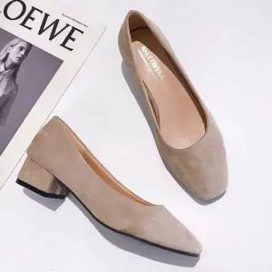 사각코 낮은굽 단화 여대생 구두 발편한 통굽 로우힐