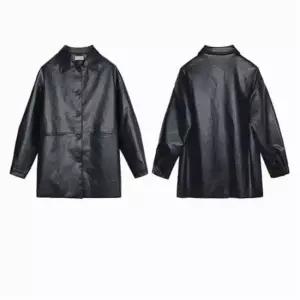 여자 루즈핏 페이크레더 레자 자켓 카라 라이더자켓 간절기 아우터