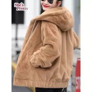 [하프클럽/쉬즈프리티]투씨후드후리스점퍼 L까지_여성퍼코트