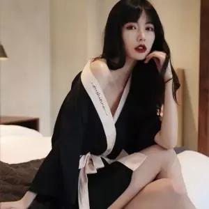 여성 실크 로브로 골프가운 골프샤워가운 실크가운