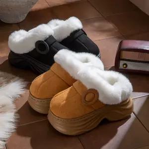 따뜻한 털 슬리퍼 퍼 털신발 털실내화 통굽 7cm