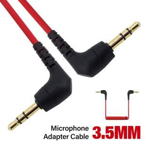 3.5mm TRS 남성 마이크 케이블 로데 SC2용 남성-남성 스프링 코일형 직각 코드 연결 카메라용 금도금
