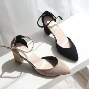 메리제인 스웨이드 힐 펌프스 여성 구두 225-265mm