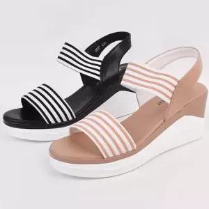 여름 여성 스트랩 웨지힐샌들 밴딩 가벼운 쌈지 샌달