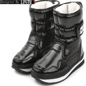 [블랙-KA0330] LIVITY 아동용 여성용 방한 방수 에나멜 벨트 털부츠 반부츠 스키부츠 패딩부츠