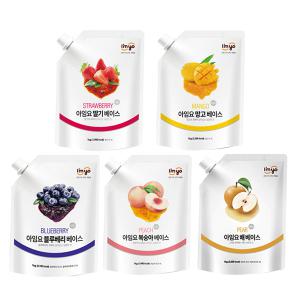 아임요 과일 베이스(스무디) 1kg 5종 모음 (딸기/망고/배/복숭아/블루베리)