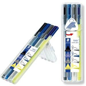 스테들러 오피스 34 SB4 화인라이너/볼펜/샤프/형광펜 필기구 멀티 세트 단체 스티커 라벨 인쇄 30개 이상 가능