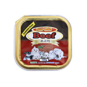 퍼피프랜드 사각캔 소고기100g/애견통조림/애견캔