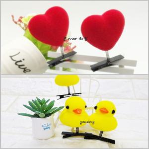 오리 스프링핀/하트 스프링핀/롯데월드_하트핀/새싹핀