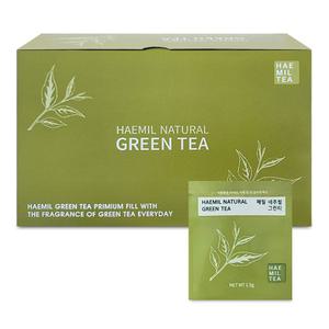 해밀 내추럴 그린티 티백 현미 녹차 1.5g 100개입 일회용 녹차티백