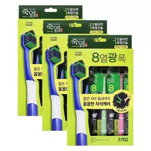 엘지 죽염 칫솔 8열광폭 치아사이 치석케어 3개입 X 3개
