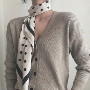 엔비 도트라인 스카프 여성 미니 쁘띠 사각