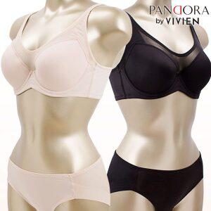 (판도라바이비비안)VBR7084_VBP7084P 빅사이즈 베이직 풀컵 와이어 몰드 브라팬티세트(소프트브라운,블...