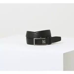 [헤지스](대구신세계)블랙 빅로고 버클 가죽 자동벨트 HJBE5E775BK
