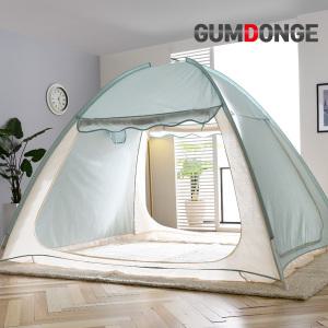 원터치 난방텐트 실내 보온 방한 침대 사각 텐트 방풍
