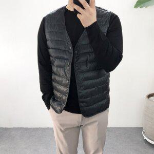 [엠클로] 초경량 빅사이즈 웰론 브이넥 패딩조끼 남여공용 3컬러