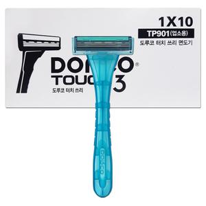 도루코 3중날 터치3 면도기 10개 휴대용 일회용 여행용 업소용