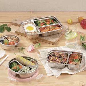 스텐락 퓨어 나눔반찬통 스텐찬합 밀폐용기 도시락통 칸칸이용기