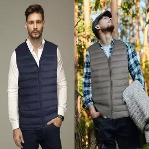 [하프클럽/파라고나]PG에어필링 V넥 경량패딩조끼 남자아웃도어 겨울정장