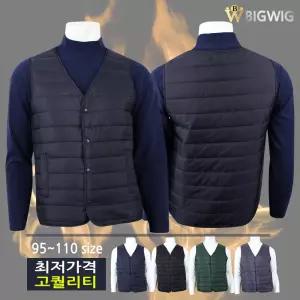 [더빅보스]빅위그 경량 패딩 조끼 겨울 브이넥 남자 초특가 등산
