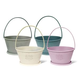 플라스틱 앤틱 프로방스 타원형 받침세트 분갈이 화분