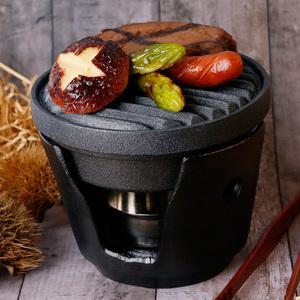 나요로 미니화로+고기불판 무쇠 주물 고체연료 개인 1인 캠핑 화로