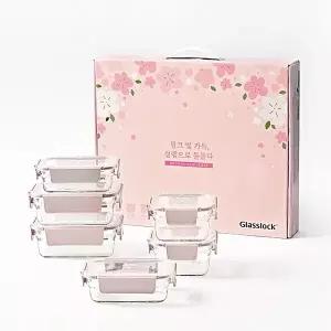 글라스락 퓨어 샌드핑크 혼합 6조 선물세트