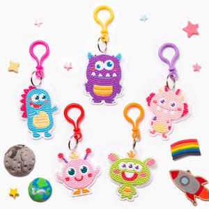 [민화샵] 외계인 어린이 보석십자수 아크릴 열쇠고리 가방걸이 만들기 비즈십자수