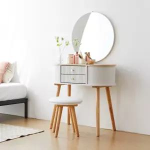 비쥬블랑쉬 화장대 테이블+거울+스툴 세트